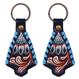 Set Of 2 Leather Key Chain Key Ring Handcraft Handmade Hilason