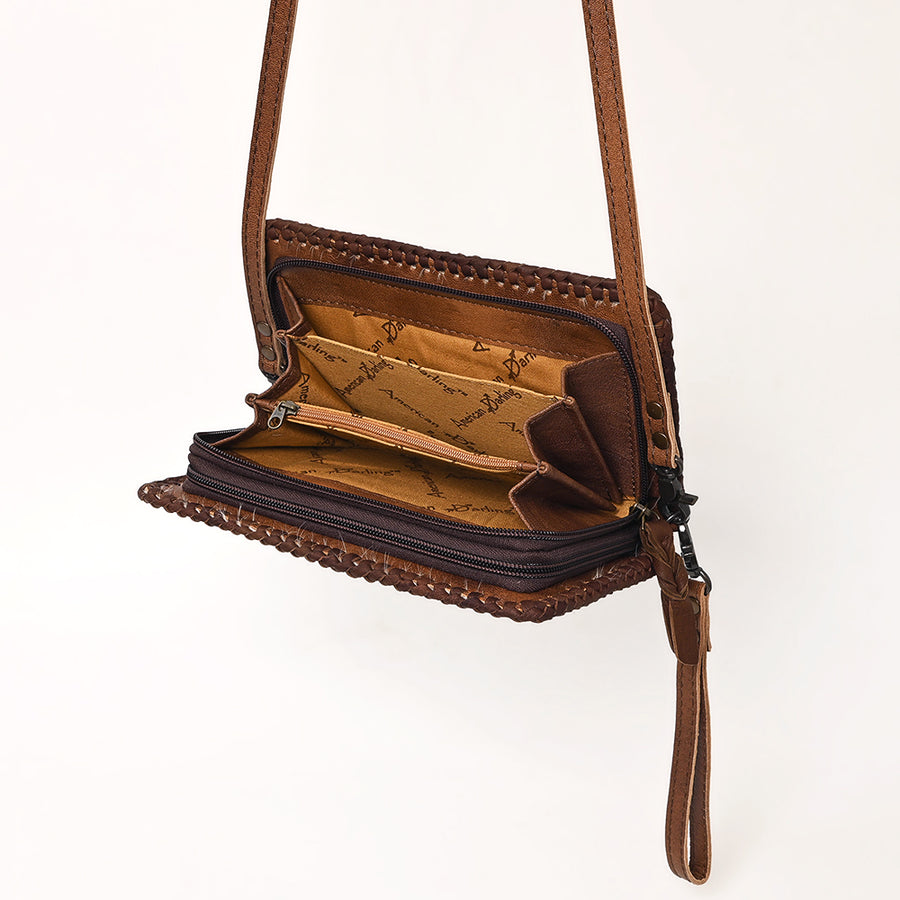 American Darling Organizer Hair On Genuine Leather Western Women Bag Handbag Purse | for Cute Travel