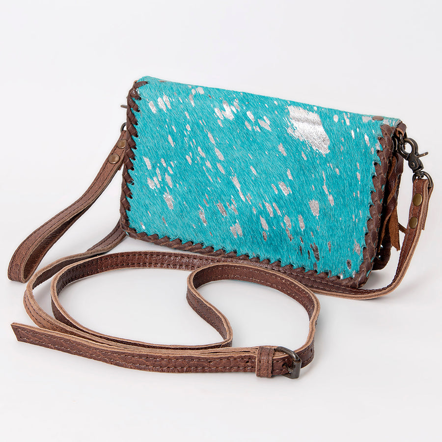 American Darling Braided Cowhide Leather Organiser Bag - Hilason