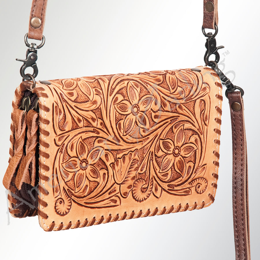 American Darling Hand Tooled Leather Organiser Bag - Hilason