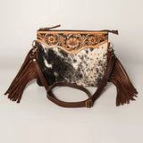 American Darling Small Crossbody Hand Tooled Hair On Genuine Leather Women Bag Western Handbag Purse