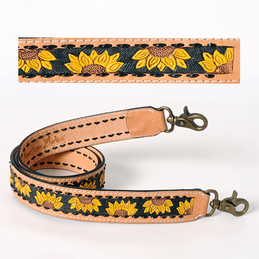 American Darling ADSTF101BKBU Hand Tooled Genuine Leather Crossbody by Hilason – Cowboy and equestrian accessories