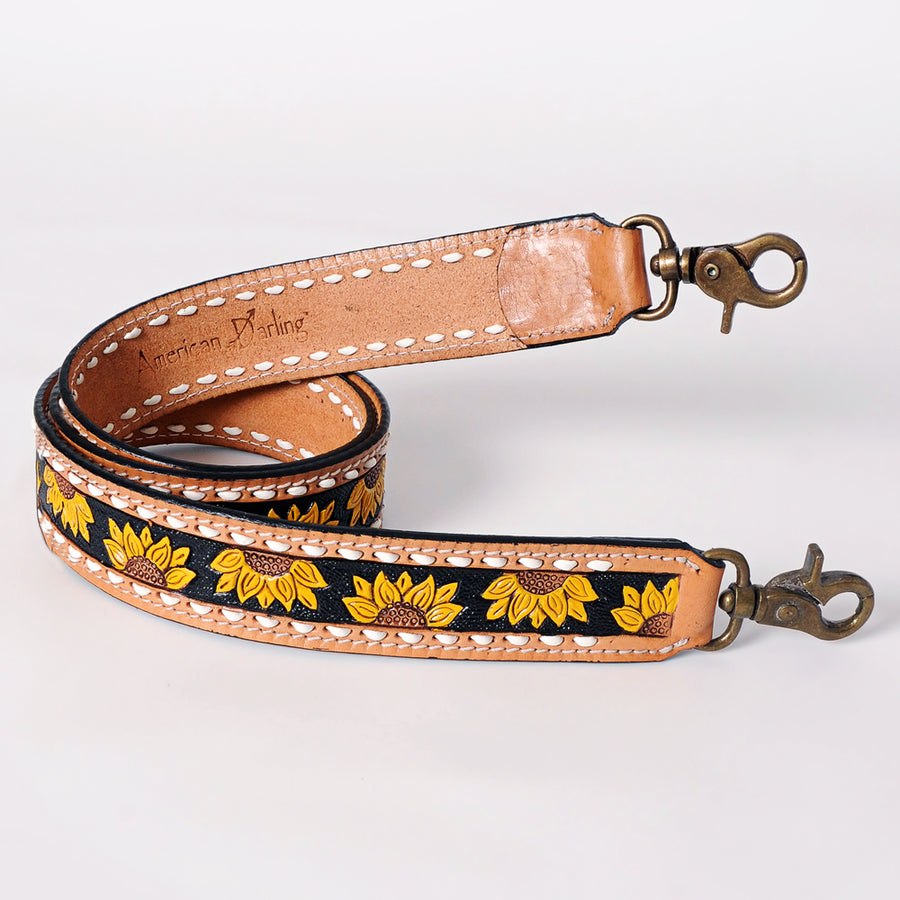 American Darling Hand Tooled Genuine Leather Crossbody Handle Strap for Bags Phone Wallet Purse Clutch