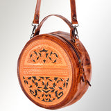 American Darling ADBG498A Canteen Hand Tooled Genuine Leather Women Bag Western Handbag Purse