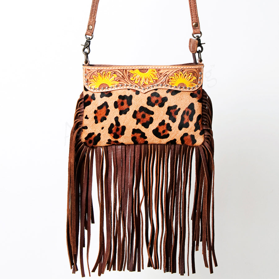 American Darling Small Crossbody Hand Tooled Hair-On Genuine Leather Western Women Bag Handbag Purse | for Cute