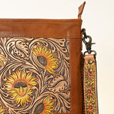 American Darling Messenger Hand Tooled Hair On Genuine Leather Women Bag Western Handbag Purse