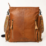 American Darling Messenger Hand Tooled Hair On Genuine Leather Women Bag Western Handbag Purse