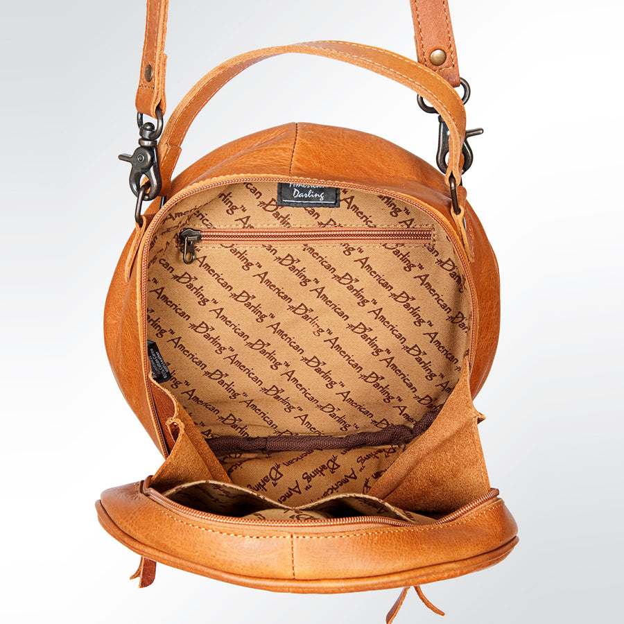 American Darling Canteen Bag Hand Tooled Genuine Leather Western Women | Handbag Purse Travel Clutch