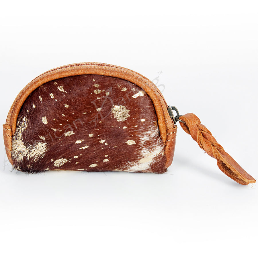 American Darling Coin Purse Bag Handcrafted from Hair-On Cowhide and Genuine Leather with YKK Zipper and Compact Design