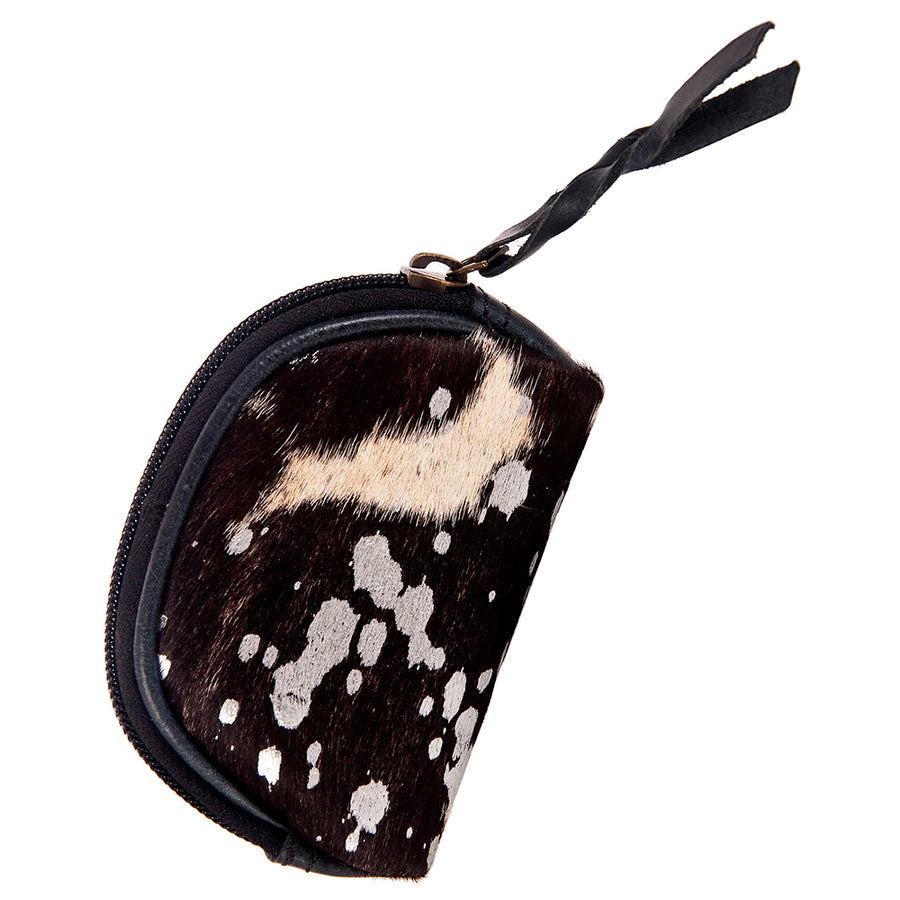 American Darling Coin Purse Bag Handcrafted from Hair-On Cowhide and Genuine Leather with YKK Zipper and Compact Design
