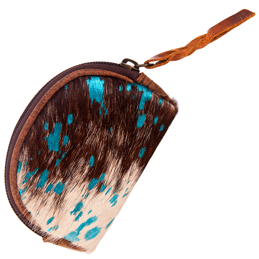 American Darling Coin Purse Bag Handcrafted from Hair-On Cowhide and Genuine Leather with YKK Zipper and Compact Design