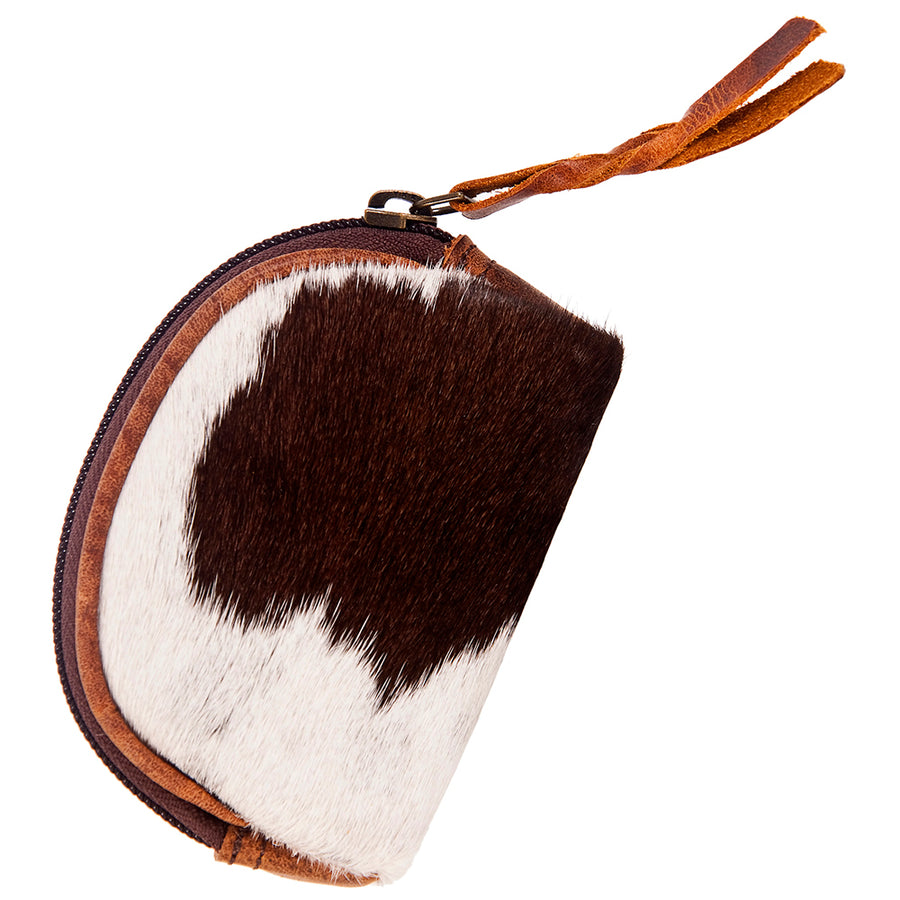 American Darling Coin Purse Bag Handcrafted from Hair-On Cowhide and Genuine Leather with YKK Zipper and Compact Design