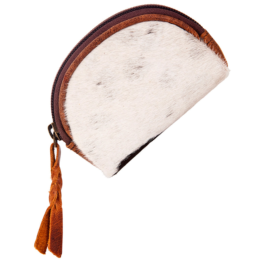 American Darling Coin Purse Bag Handcrafted from Hair-On Cowhide and Genuine Leather with YKK Zipper and Compact Design