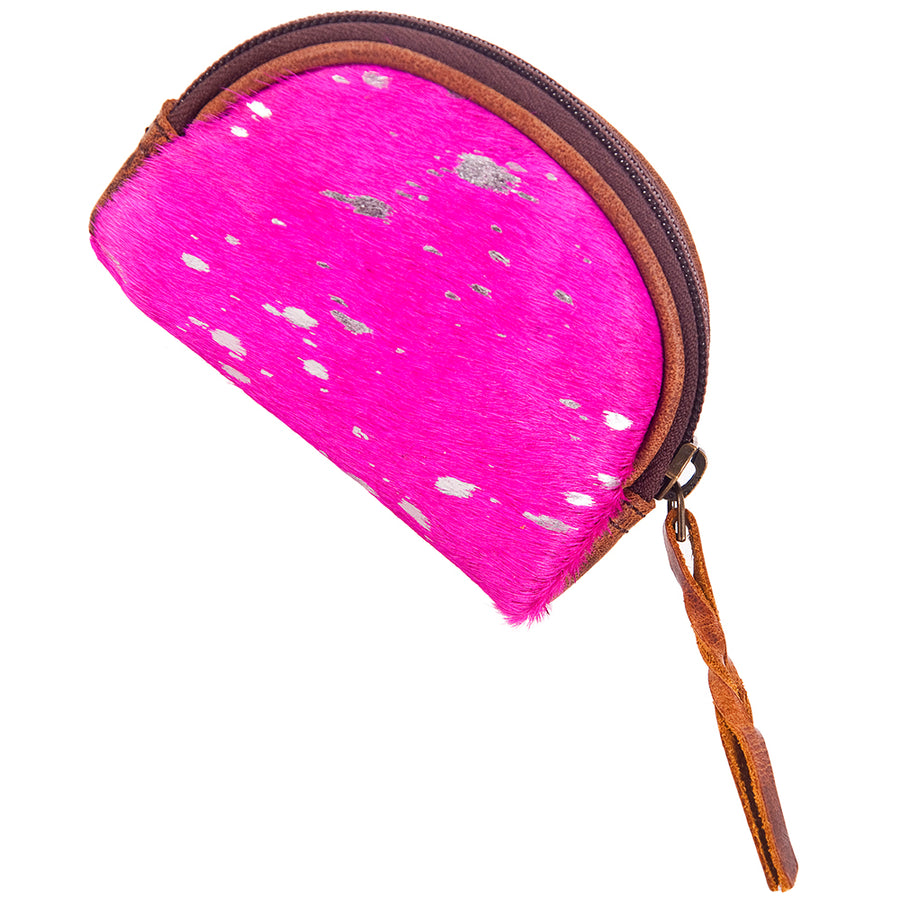 American Darling Coin Purse Bag Handcrafted from Hair-On Cowhide and Genuine Leather with YKK Zipper and Compact Design