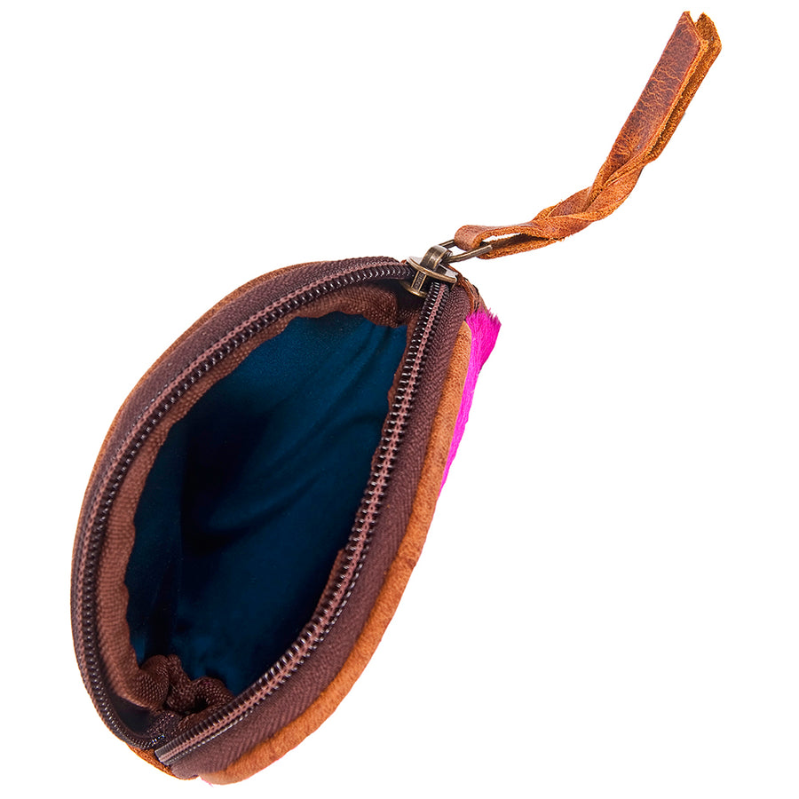 American Darling Coin Purse Bag Handcrafted from Hair-On Cowhide and Genuine Leather with YKK Zipper and Compact Design
