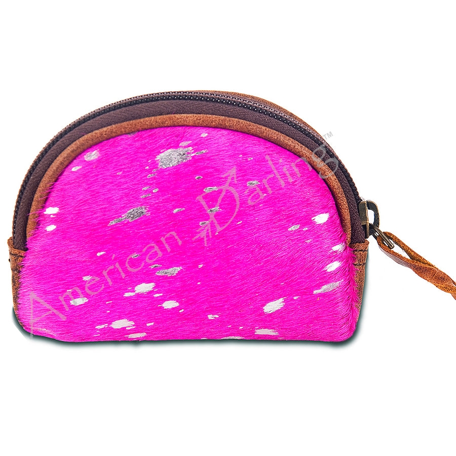 American Darling Pink Hair-On Cowhide Coin Purse Bag - Uhorse