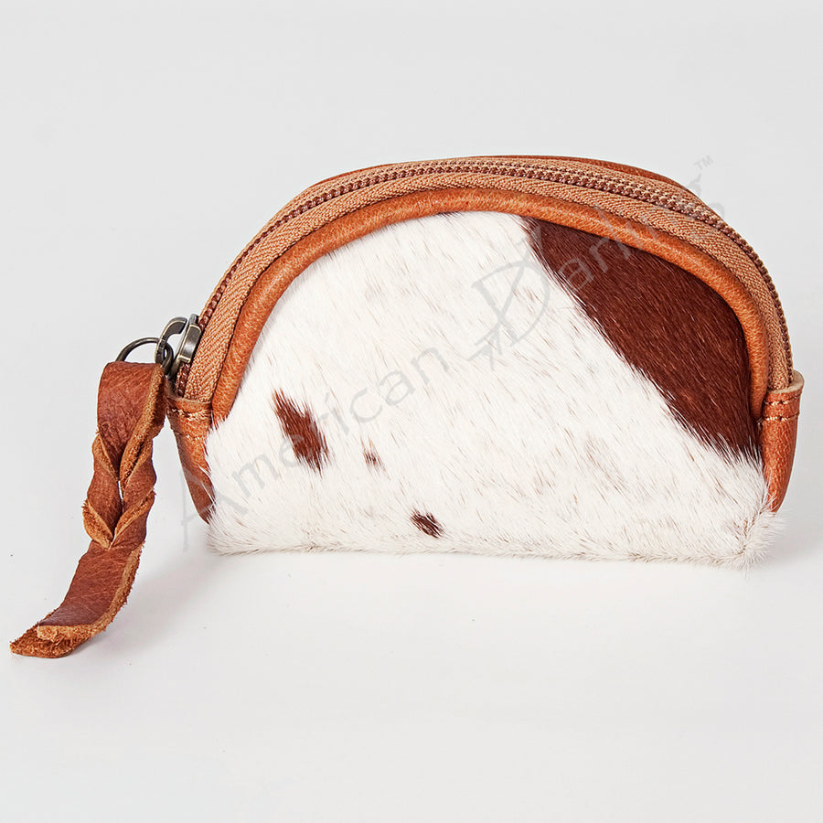 American Darling Coin Purse Bag Handcrafted from Hair-On Cowhide and Genuine Leather with YKK Zipper and Compact Design