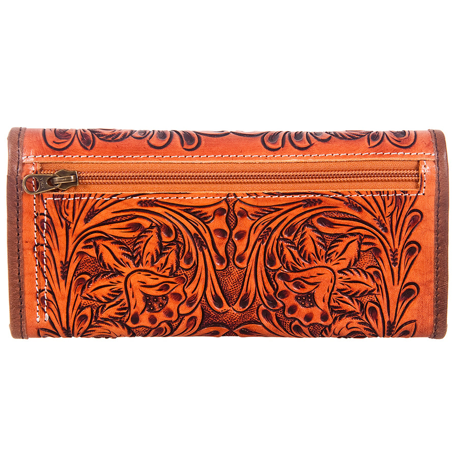 American Darling Western Wallet Bag Hair-On Cowhide Genuine Vegetable Tanned Leather Travel Clutch with YKK Zipper