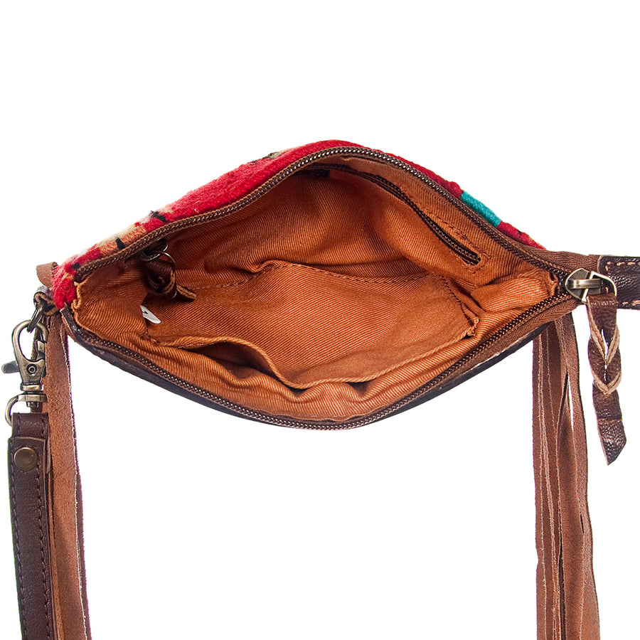 Ameran Darling Women's Clutch Bag Western Hand Tooled Saddle Blanket Leather Handbag and Ladies Purse
