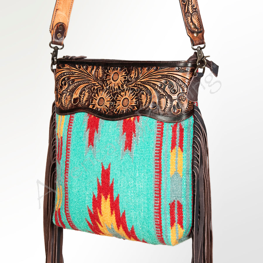 American Darling Cross Body Hand Tooled Saddle Blanket Genuine Leather Western Women Bag Handbag Purse | Crossbody - Uhorse