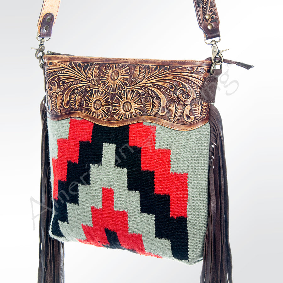American Darling Cross Body Hand Tooled Saddle Blanket Genuine Leather Western Women Bag Handbag Purse | Crossbody - Uhorse
