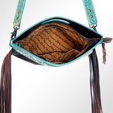 American Darling Clutch Hand Tooled Hair on Genuine Leather W. Women