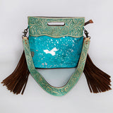American Darling Clutch Hand Tooled Saddle Blanket Fabric Genuine Leather Western Women Bag Handbag Purse | Purses for Cute