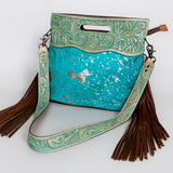 American Darling Clutch Hand Tooled Hair on Genuine Leather Western Women Bag Handbag Purse | Purses for Cute - Uhorse
