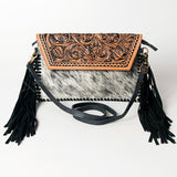 American Darling ADBGD111 Envelope Hand Tooled Hair-On Genuine Leather Women Bag Western Handbag Purse