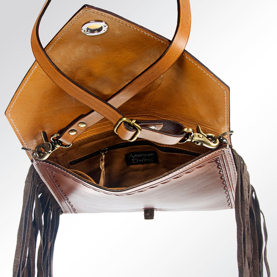 American Darling Envelope Hand Tooled Genuine Leather Western Women Bag Handbag Purse | Crossbody for Cute