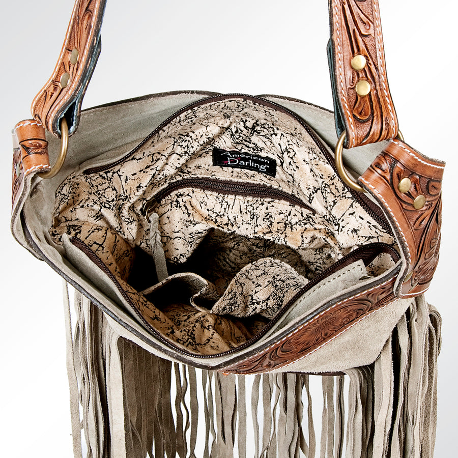 American Darling Crossbody Suede Hand Tooled Genuine Leather Western Women Bag Handbag Purse | for Cute