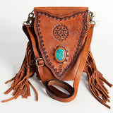 American Darling ADBGH132 Messenger Hand Tooled Genuine Leather Women Bag Western Handbag Purse