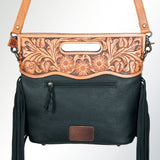 American Darling Clutch Hand Tooled Saddle Blanket Fabric Genuine