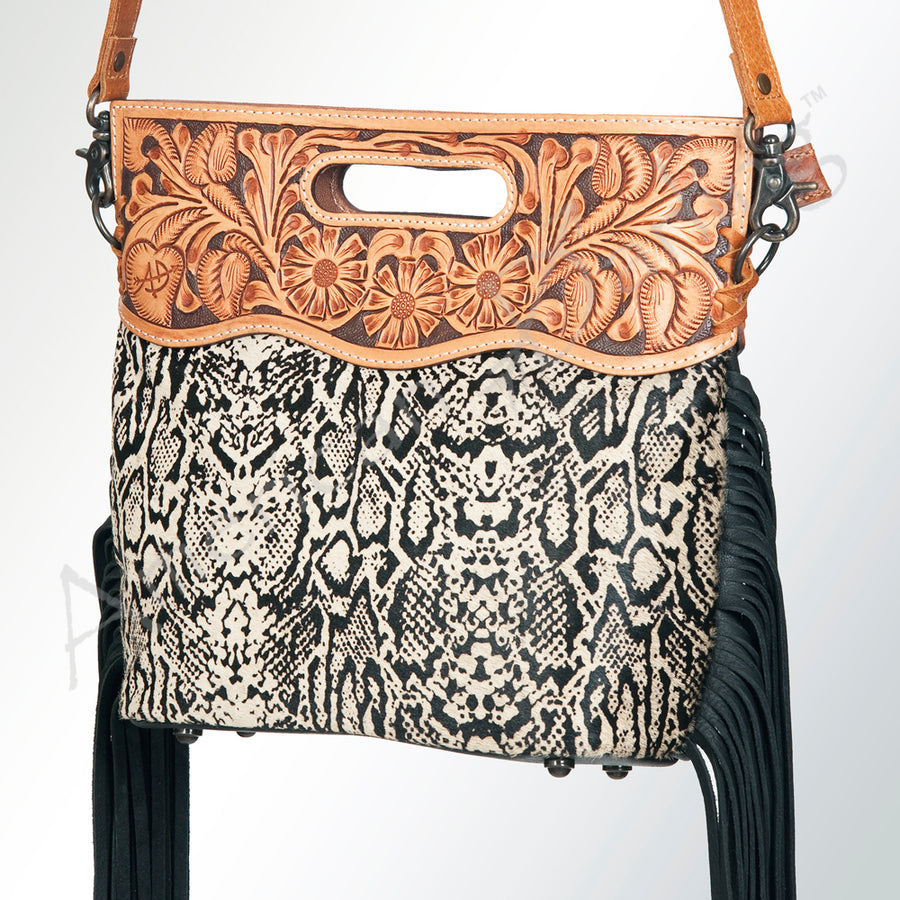 American Darling Clutch Hand Tooled Hair on Genuine Leather Western Women Bag Handbag Purse | Purses for Cute - Uhorse