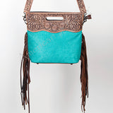 American Darling Clutch Hand Tooled Saddle Blanket Fabric Genuine Leather Western Women Bag Handbag Purse | Purses for Cute