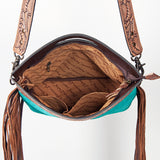 American Darling ADBGS146TRQ3 Clutch Hand Tooled Hair On Genuine Leather Women Bag Western Handbag Purse
