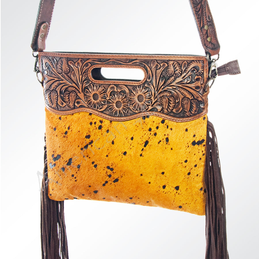 American Darling Clutch Hand Tooled Hair on Genuine Leather Western Women Bag Handbag Purse | Purses for Cute - Uhorse