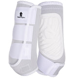 White nylon horse leg boots with velcro straps - Uhorse