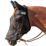 Weanling Size Cashel Quiet Ride Horse Fly Mask Long Nose With Ears Black