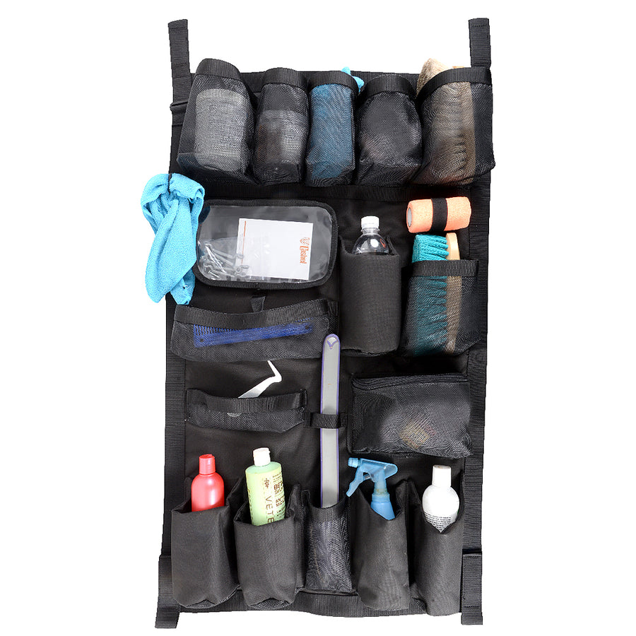 Black nylon hanging organizer with multiple pockets - Uhorse