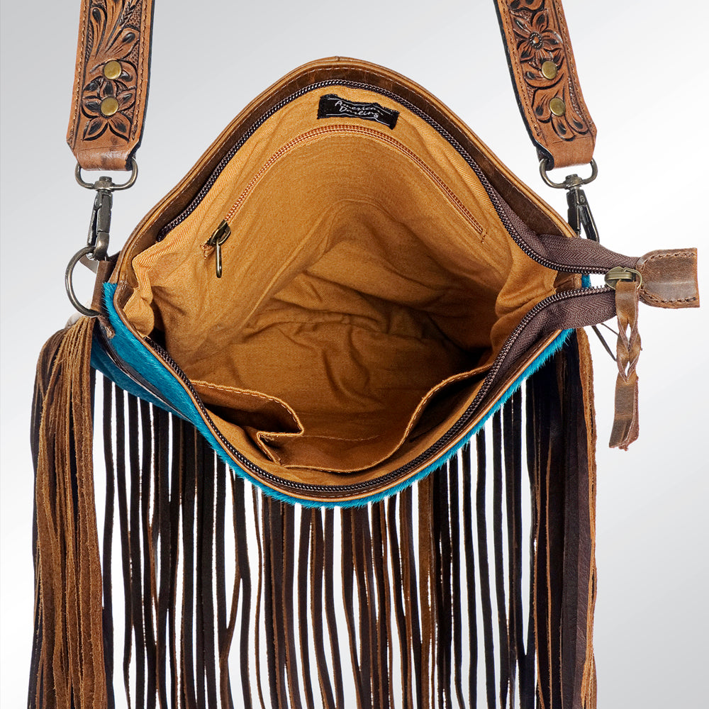American Darling Messenger Hand Tooled Hair on Genuine Leather Western Women Bag Handbag Purse | Cute Messenger Bag | Leather Messenger Bag | Messenger Purse