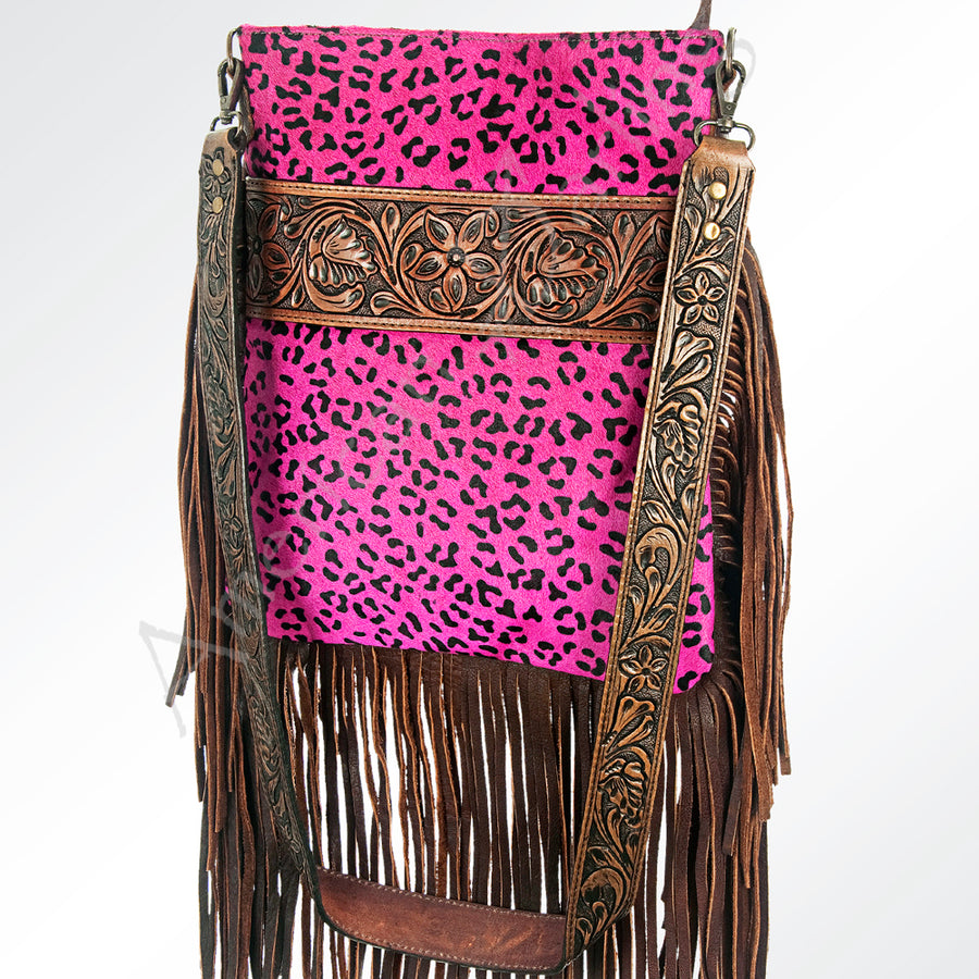 American Darling Large Crossbody Hand Tooled Hair On Genuine Leather Western Women Bag Handbag Purse | Cute - Uhorse