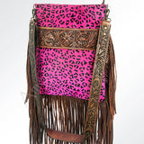American Darling ADBGS192PKCHEFRNGA Messenger Hand Tooled Hair On Genuine Leather Women Bag Western Handbag Purse