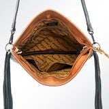 American Darling Clutch Hand Tooled Saddle Blanket Fabric Genuine