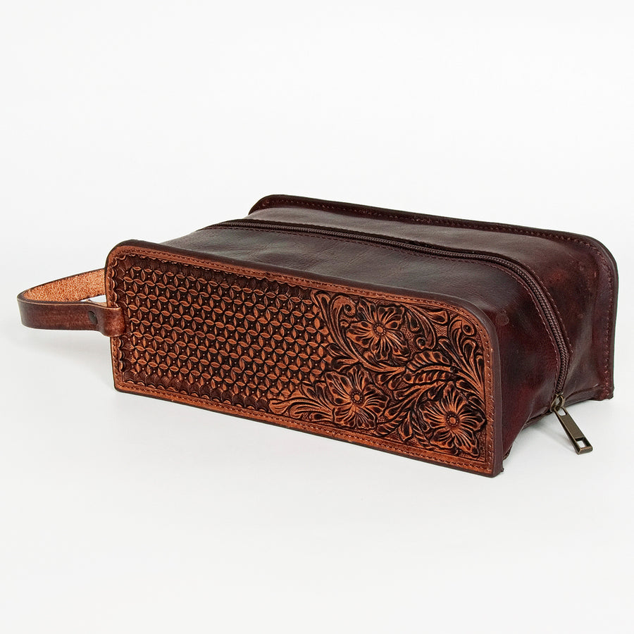 American Darling Toiletry Hand Tooled Genuine Leather Western Women Bag Handbag Purse | for Cute - Uhorse