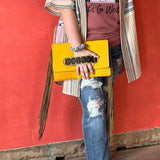 American Darling ADBG501A Clutch Hand Tooled Hair On Genuine Leather women bag western handbag purse