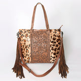 American Darling ADBG502ABRAH Tote Hand Tooled Hair-On Genuine Leather Women Bag Western Handbag Purse