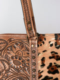 American Darling ADBG502ABRAH Tote Hand Tooled Hair-On Genuine Leather Women Bag Western Handbag Purse