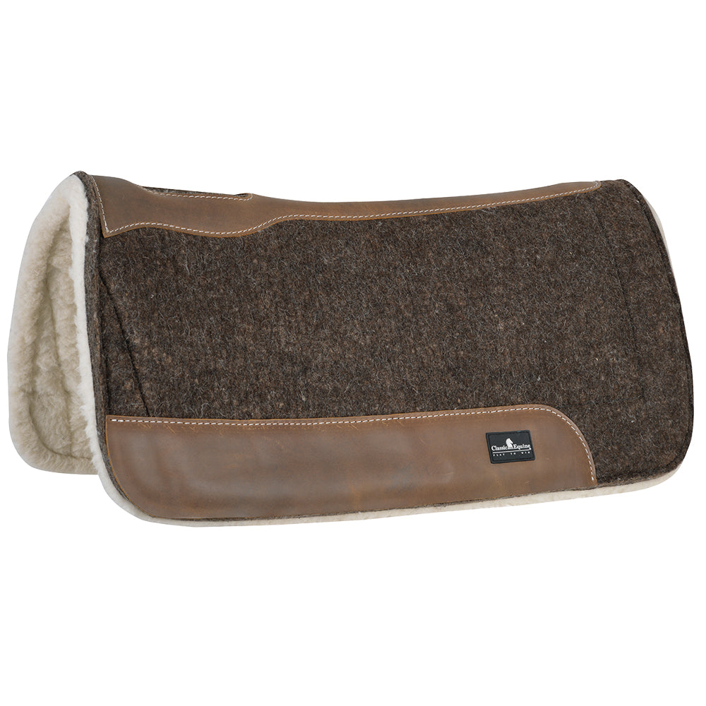 31" X 33" Classic Equine Western 3/4 In Thick  Blended Felt Fleece Horse Saddle Pad Brown
