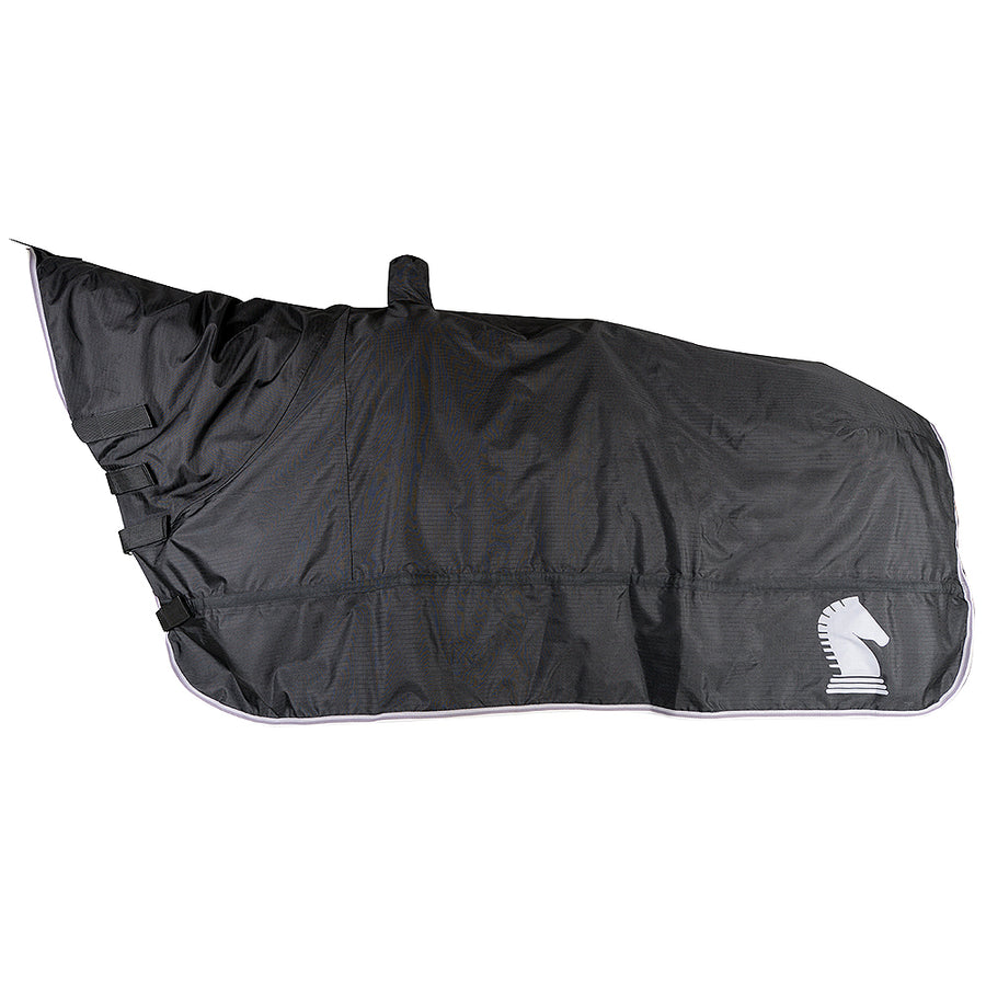 Black nylon horse turnout blanket with reflective trim - Uhorse